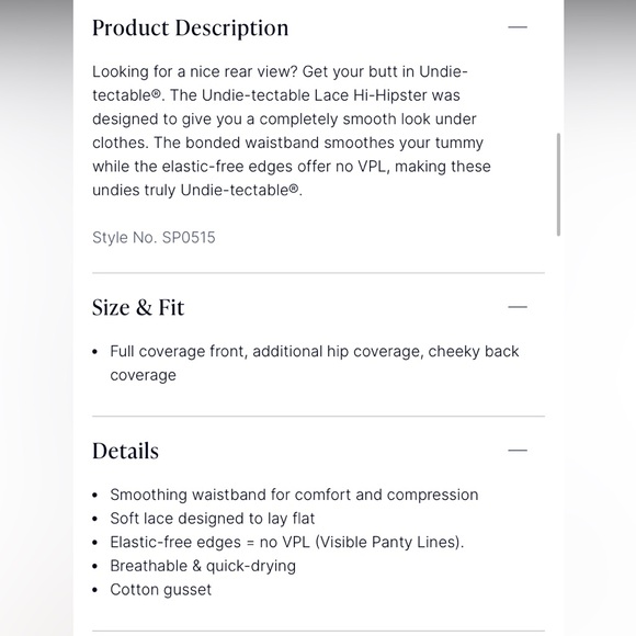 NWT SPANXsmooth™ Undie-tectable® Lace Hi-Hipster soft nude new with tags - Picture 4 of 4